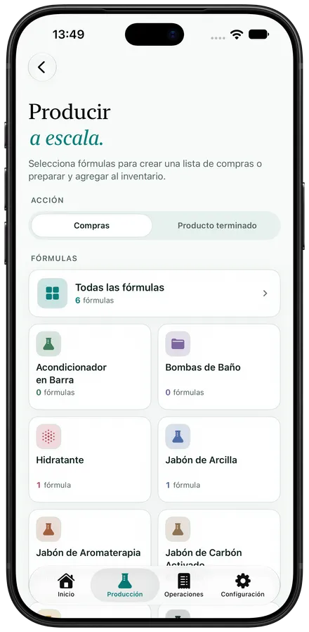Preparación y lista de pesaje de un lote en Artisan View